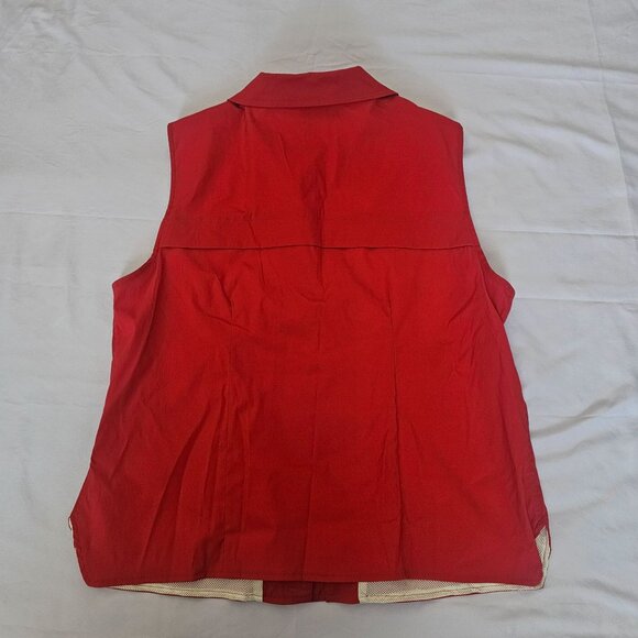 Allison Daley Red Full Zip Front Chest Pocket Lightweight Vest Women's Medium - Picture 5 of 11